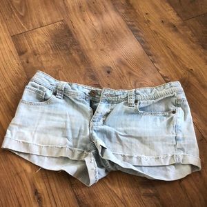 Low rise jean shorts